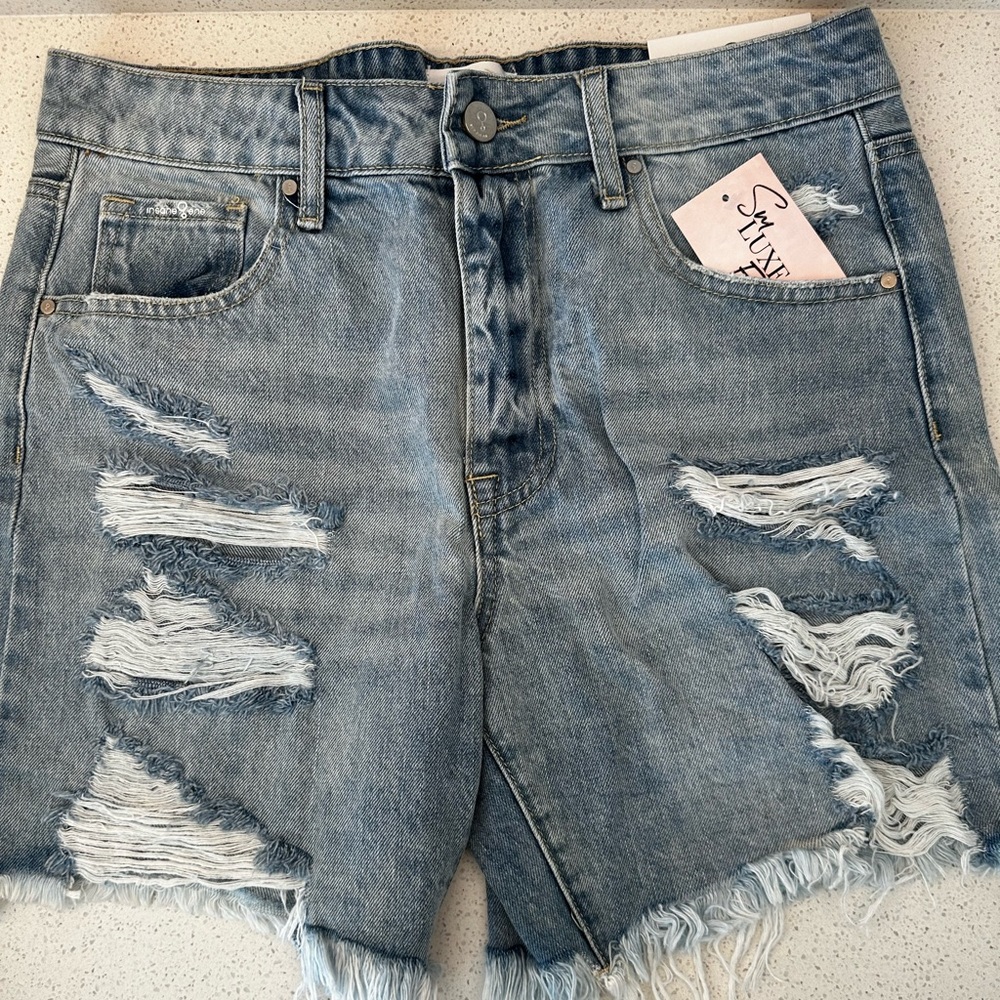 Jean distressed shorts SIZE M